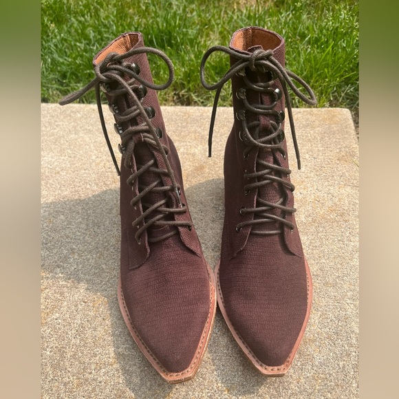 Jeffrey Campbell Burgundy Suede Boots - Picture 7 of 9